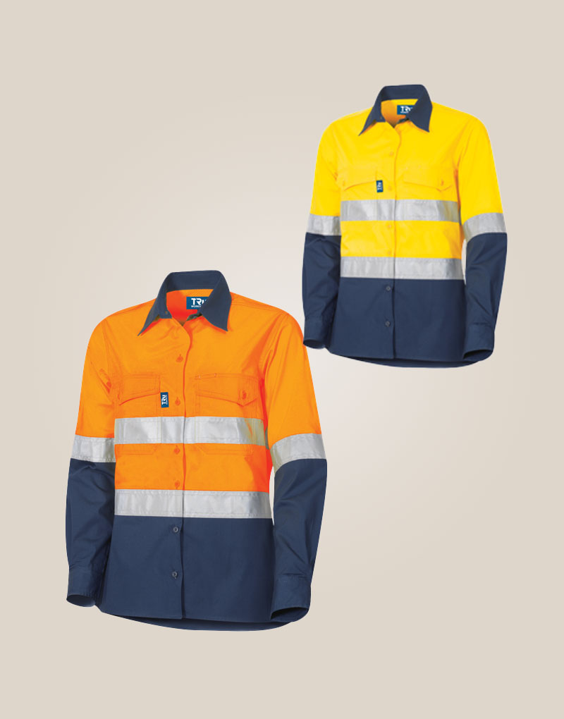 Twipake DSW2169T1 Ripstop Vented L/S Hi-Vis Cotton Shirt With Reflective Tape | Dsw2169t1 Ripstop Vented L S Hi Vis Shirt With 3m™ Tape